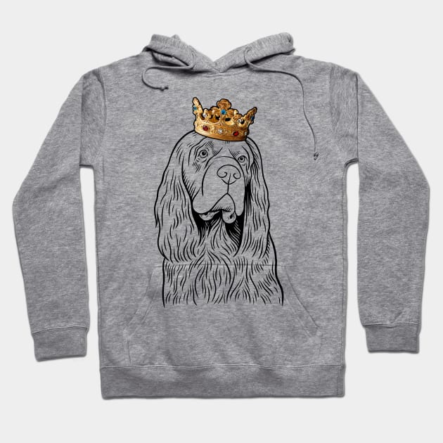 Sussex Spaniel Dog King Queen Wearing Crown Hoodie by millersye